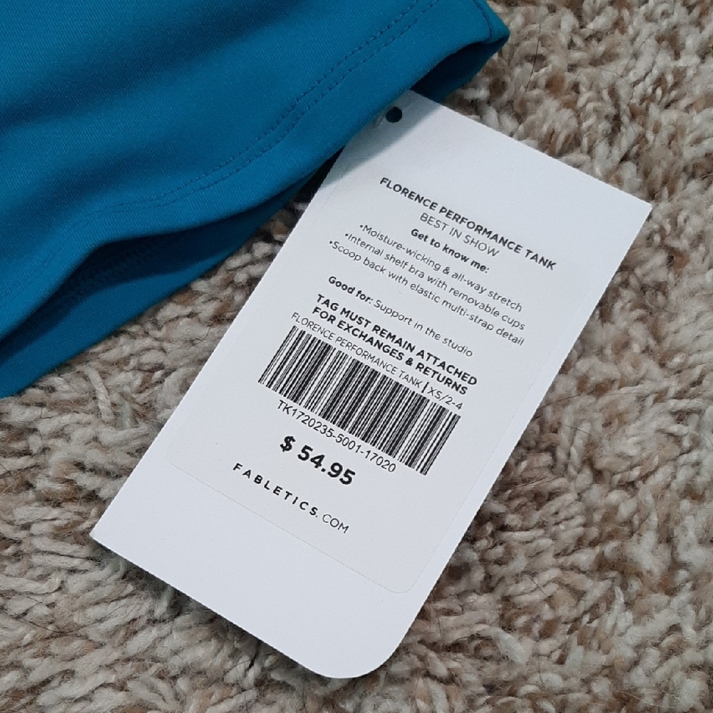 Fabletics Blue Fitted Backless Tank Top - Picture 2 of 6